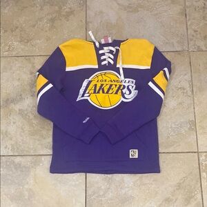 Los Angeles Lakers Purple and Yellow Lace-Up Sweatshirt